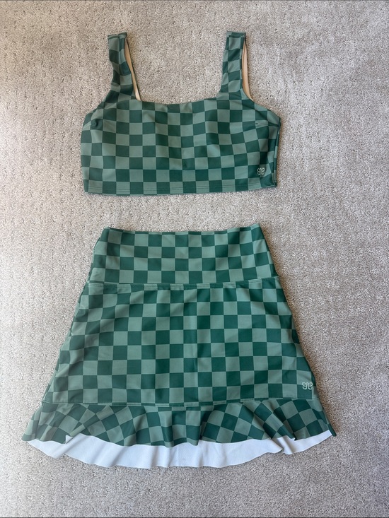 Albion Other - Albion Green Checkered Women’s swim top and skirt